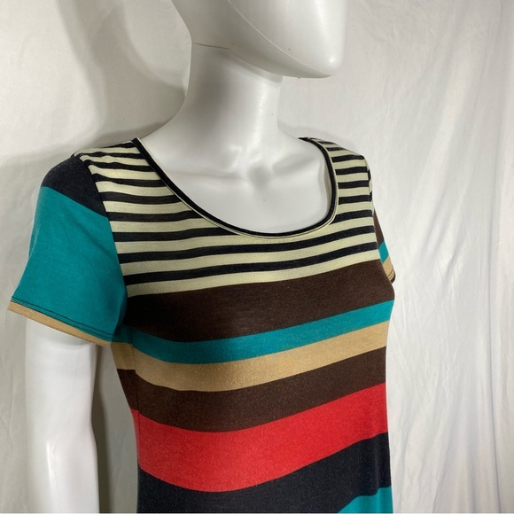 Andrea Missy Striped Short Sleeve Maxi Dress - Picture 2 of 6